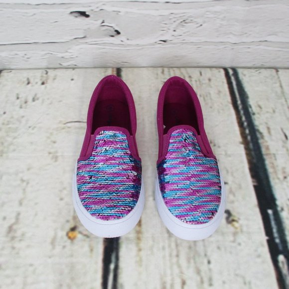 Cat & Jack Low Top Flip Sequin Fashion Sneakers - Picture 6 of 7
